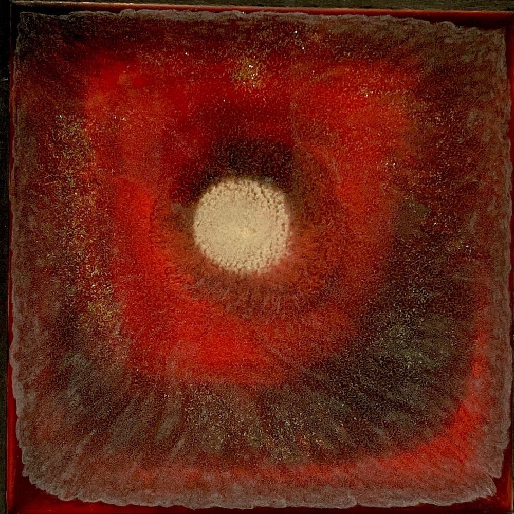 Original Art “White Star” Resin Artwork Painting by Tristina Dietz Elmes 6”x6” B